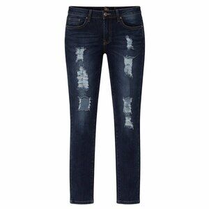NWT B.O.B. Jeans Style B0-B1 Distressed Skinny Dark Wash Jeans Junior Size 7/8